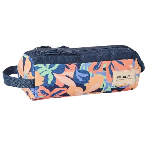Rip Curl Trousse Scolaire Fille 2 Compartiments imprimé Bleu Marine - Polyester recyclé - 21 x 8 x 8 cm - Toutes Classes dès Le CP