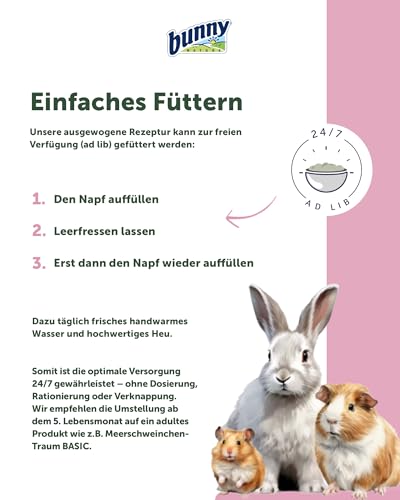 bunnyNature MeerschweinchenTraum Young - Meerschweinchen Alleinfuttermittel bis zum 5. Lebensmonat - 63 Pflanzen & Kräuter, Vitamin C & Superfood - 1,5kg