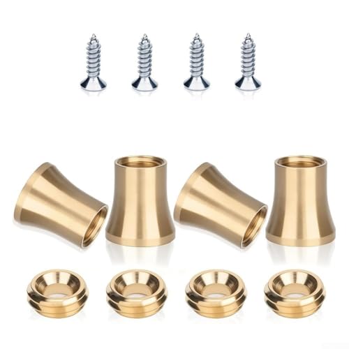 Lot de 4 pieds de planche à découper en laiton avec vis et rondelles en acier inoxydable pour une fixation sûre et stable
