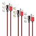 Produktbild LAMA 90° Magnetisches USB Ladekabel [3 Stück 1M + 1,5M + 2M] 3A Datenkabel Magnet Kabel Sync und Schnellladekabel mit Blitz Type C Micro USB Magnetstecker für Phone Android Windows Phone