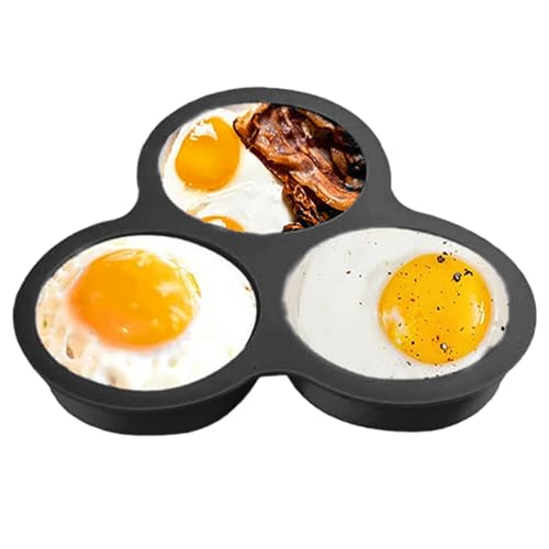FmtwPhn Moldes de silicona para freidora de aire, molde de huevo de 3 cavidades, moldes de silicona para freidora de aire, para pudines, hamburguesas, pasteles, desayuno, sándwich