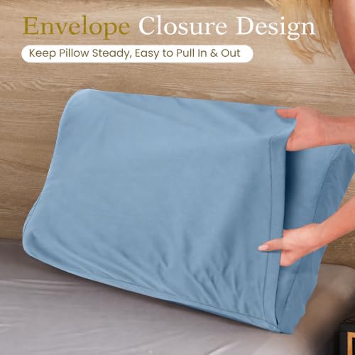 Image of Cooling Contour Cervical Pillowcase, Aqua Blue, 24x14x5 /3.7 Inches, 1 Piece