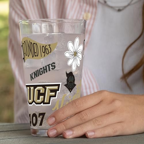 Image of Logo Brands NCAA 16 oz Pint Glass - Durable Glass With Bold Team Color- Chip-Resistant Rim Drinkware For Fans, Tailgates, Home Bars & Everyday Use