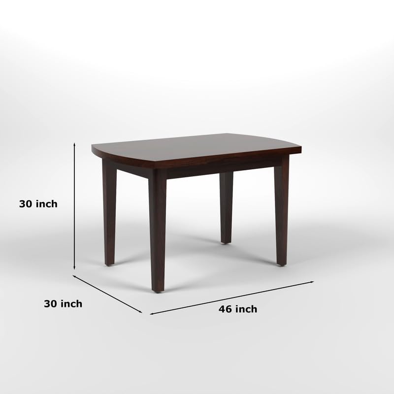 Image of Sheesham Wood Oval Dining Table with Cushion Chairs Set for Home Hall | Solid Wood Dinner Table with Chairs for Hotels | Dining Room Sets (Walnut Finish 1, 4 Seater)