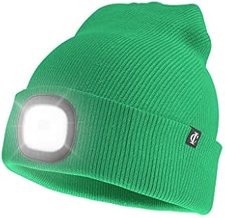 Idyllicomfort Led Lighted Beanie Hat,USB Rechargeable Hands Free Headlamp Cap, Unisex Winter Warmer Knit Hat with Light for Hiking Biking Camping Jogging, Gift for Men, Women, Teens