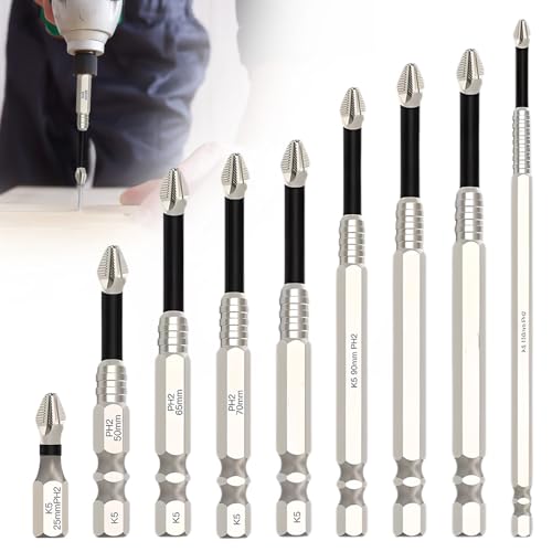 Image of 2025 Upgrade High Magnetic Screwdriver Drill Bit Set,Premium Universal Strong Magnetic Durability Screwdriver Drill Bit Set,Anti Slip Anti-Shock Impact Driver Bit Set for Home DIY Profession (#9 Sets)