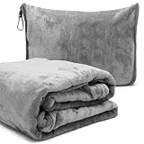 Couverture de Voyage et Coussin de Voyage 2 en 1, Couverture de Voyage Avion, avec...