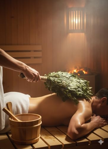 Dufte Momente | 5 x Birken Reisig, Wenik, Quast für Sauna, Banja | aus Ernte 2024 | einzeln verpackt und luftgetrocknet | mehrfach verwendbar ¬| Länge ca. 50-60cm, Gewicht ca. 190g