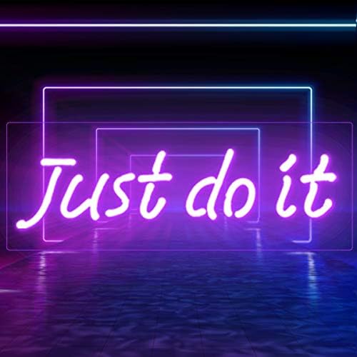 Neon Signs Just Do It For Wall Decor Glass Tube Purple Neon Light Signs With Eye Protective Soft Light For Bedroom Handmade Wall Sign Art Decorative Words For Office Party Holiday Birthday
