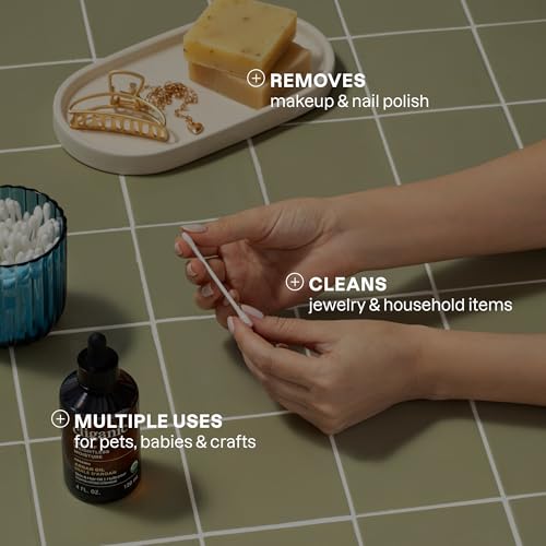 cliganic organic cotton swabs 500 count - 100 pure natural cotton chlorine-free hypoallergenic soft gentle amp absorbent buds