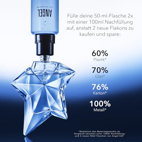 MUGLER Angel Eau de Parfum Nachfüllflakon, Damen-Parfum, Amberartiger Gourmand-Duft, Faszinierendes Duftspray, 100 ml Refill 3
