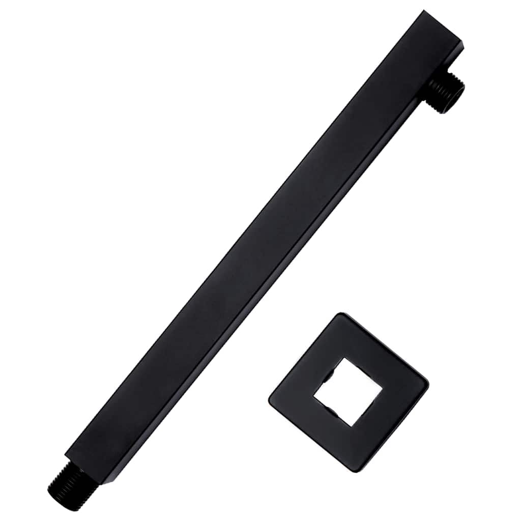 Brazo de ducha 30 cm acero inoxidable 201 cuadrado negro soporte