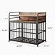BORPHOM Hundekäfig Möbel, Hundebox für Zuhause,Hundebox Holz Indoor,Gitterbox Hund,Hundehütte XXL Hundekäfig für Zuhause aus Metall und Holz,Large Dog Crate,103x60x92,5cm,Vintagebraun