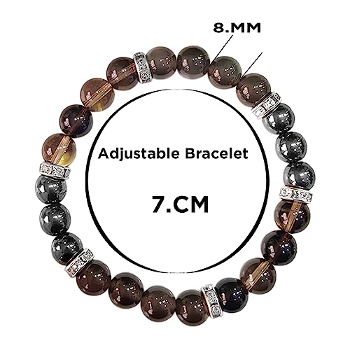 Image of Shubhanjali Crystal Elastic 8mm Stretch Customized Bracelet for Men and Women-(Standard,Multicolor)