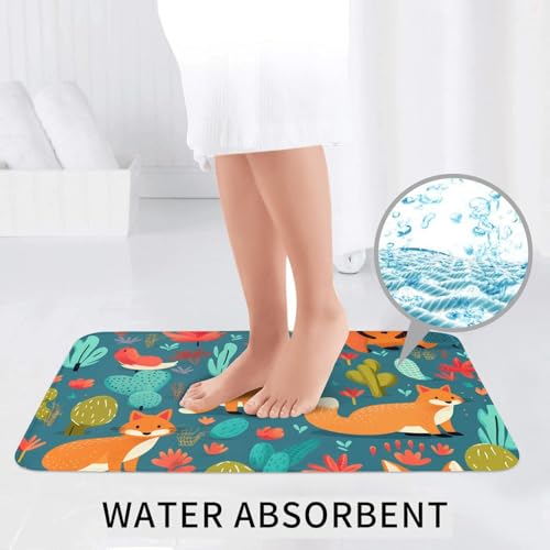 Tapis de salle de bain renard pour une déco tropicale douce
