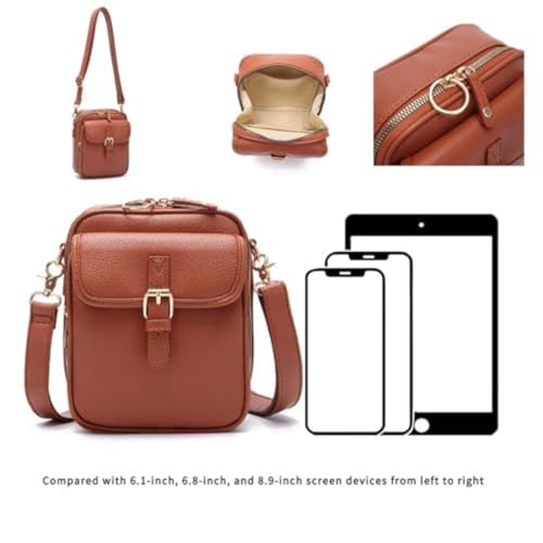 Crossbody Leather Bag Unisex Messenger Bag Trendy Storage Bag Casual Shoulder Bag for Women with 10 Card Slots3
