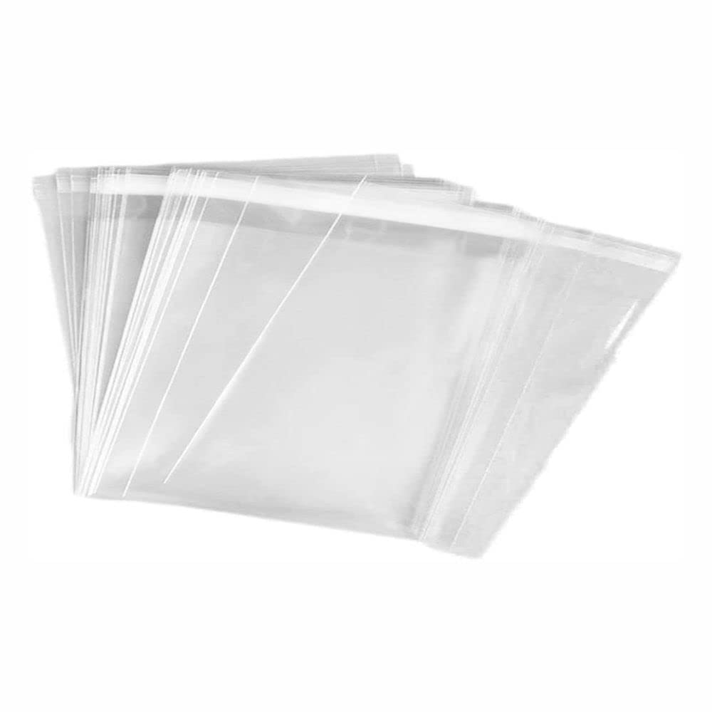 3 Ace Crafts Size 5x5 Inch Pack of 100 Sealable -Clear Cello Bags Self-Adhesive Sealing Cellophane 30 Micron, Plastic Treat Food Poly Bag, Photo Mounts, Card Display, Candy, Cookie, Flowers, Postage