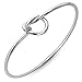 Chuvora 925 Sterling Silver Open Heart Knot Bracelet Jewelry - Endless Love Bangle