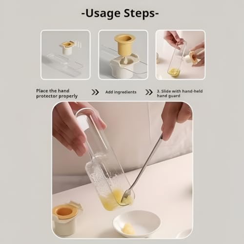 Image of 3 in 1 Garlic Slicer with Container and Hand Guard, Manual Garlic Cutter and Vegetable Grater Tool with Removable Blades