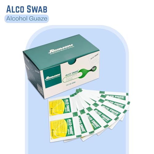 Image of Romsons Alco Swab Alcohol Guaze Antiseptic Prep sterile for disinfect cuts and scrapes (200 Pieces)