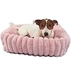 Cute Small Dog Beds for Small Dogs Girl and Cats Washable,Rectangle Cat Bed with Sides Orthopedic Soft Cozy Calming Sleeping Puppy Beds Pink Pet Cuddler Doggie Bed with Anti-Slip Bottom S(20″x19″x5″)