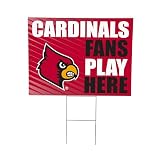 NCAA University of Louisville Yard Sign, Outdoor Coroplast College Yard Signs with Stakes 18x24, Collegiate Sports Fans Signs for Lawn - Fans Play Here