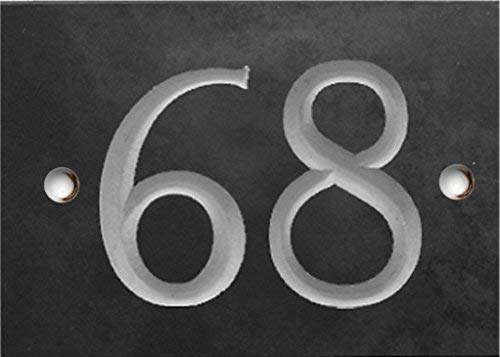 Engraved Slate House Number Sign - 1 to 99 (Select Your Number here) - Number 68 (Same Day Dispatch by 1st Class Post!!!)