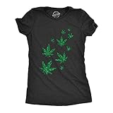 Womens Glitter Pot Leaves T Shirt Cute 420 Lovers Weed Leaf Graphic Novelty Pothead Top Funny T Shirts Saint Patrick's Day Tops for Women Cool 420 Top Black - XL