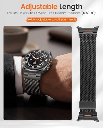 Image of Magnetic Metal Mesh Loop Compatible with Samsung Galaxy Watch Ultra Strap 47mm Stainless Steel Watch Band for Galaxy Watch Ultra 2 Strap Milanese (No Watch)