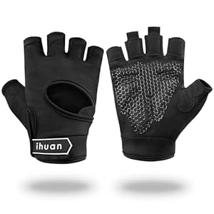 ihuan New Breathable Workout Gloves for Women & Men – No More Sweaty & Full Palm Protection Gym Exercise, Cycling, Fitness, Weightlifting, Pull-ups, Deadlifting, Rowing