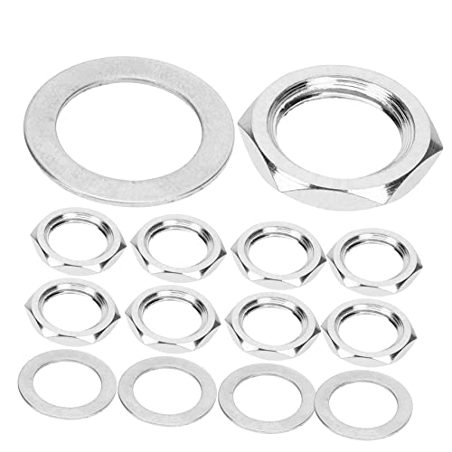 BESTonZON Bass Guitar Nut Replacement 10 Pack of Guitar Washers Black Socket Nut for Electric Guitar Jack Socket