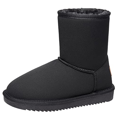 Camel Crown Women's Faux Fur Lined Snow Boots 8 Black