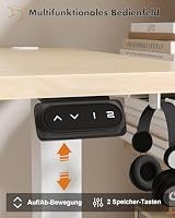 Devoko Elektrisch Höhenverstellbarer Schreibtisch 160 x 70cm,Beige – Ansicht 7