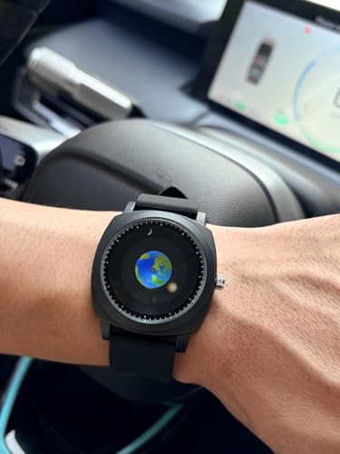 Image of MINILUJIA 50M Waterproof Men World Map Watches Creative Starry Universe Earth Globe Moon Sun Rotating Eye-catching Personalized Cool Unique Mens Watches