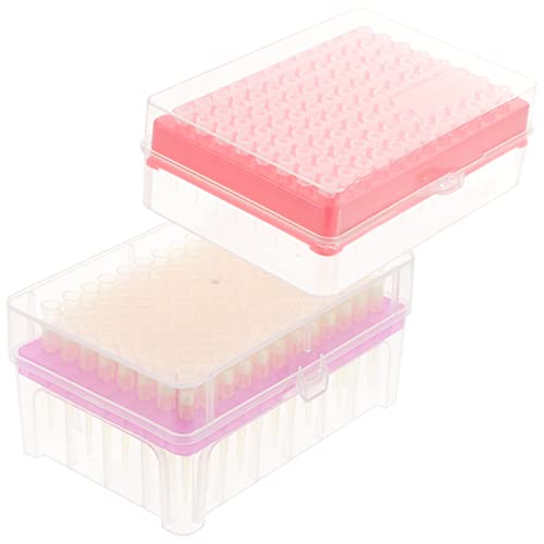 FUNOMOCYA 2 Pack 10ul/200ul Laboratory Pipette Tips Plastic Scientific Pipettes Universal Fit Low Adsorption Non-Adhesive Accurate Liquid Transfer for Experiments Education DIY