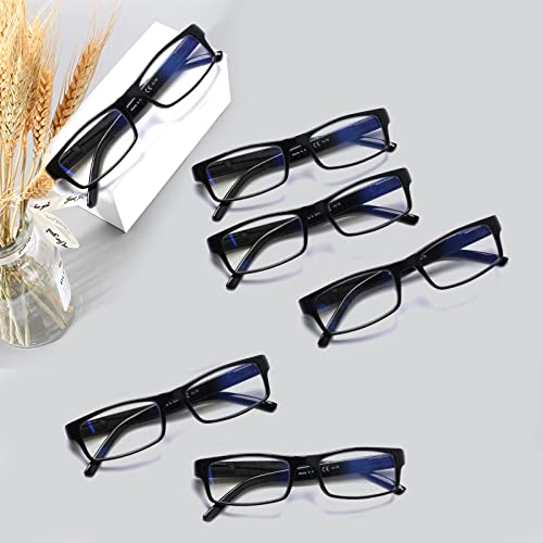 biencool 6 pack reading glasses traditional frames for men and women readers with spring loaded hinges