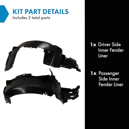 Image of TRQ Inner Fender Liner Set Compatible with 2003-2006 Kia Optima KI1248101 KI1249101