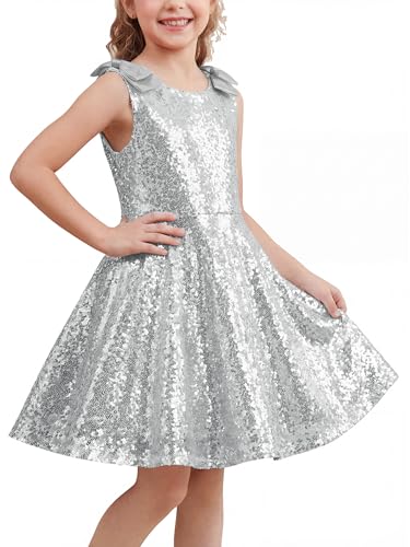 Stelle Girls Sequin Dress Siliver 4-5T