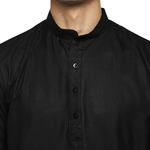 Image of Royal Kurta Men's Cotton Knee long full Sleeve Solid Straight Kurta Pyjama Set
