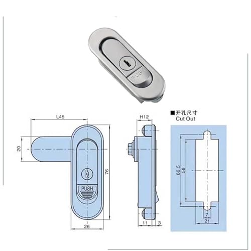 Verrou armoire outils anti vibration pour porte de machine d'usine - 3