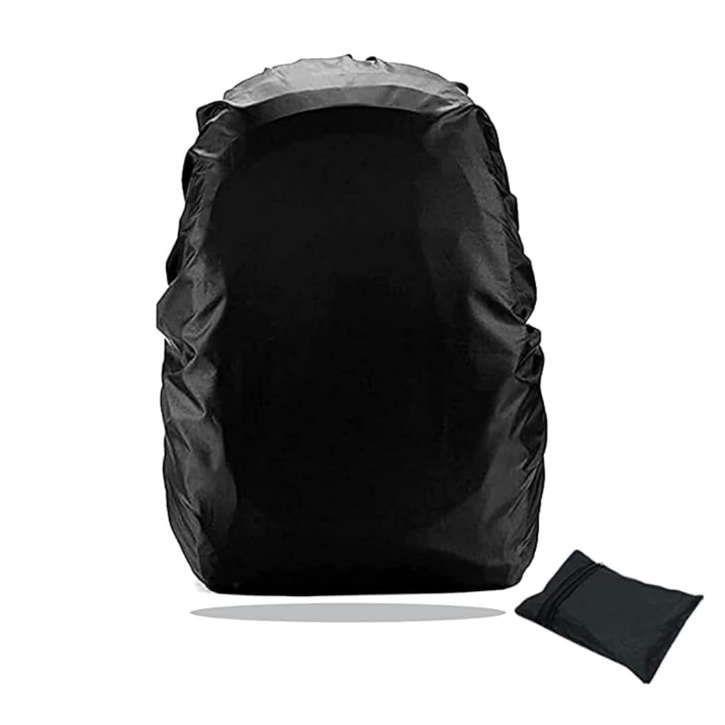 ATETO Water Proof Bag Cover with Pouch|Rainproof Dust Proof Protector Elastic Adjustable for Trekking & Laptop, School Bag Cover, Luggage Bag Cover with Pouch Free Size(Pack of 1 Single Pcs)-picture-27