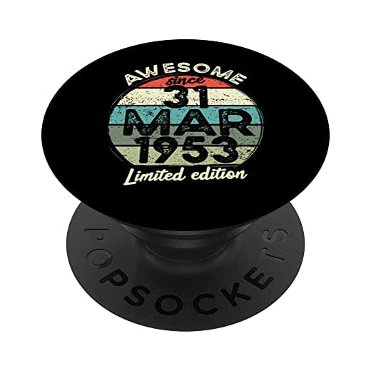 Camiseta de cumpleaños de 70 años, 31 de marzo de 1953, 70 cumpleaños PopSockets PopGrip Intercambiable
