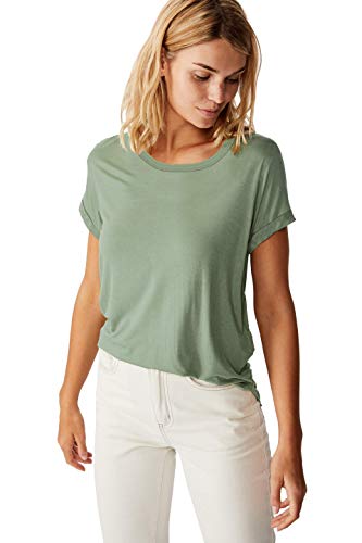 Image of Fabricorn Plain High Low Hem Cotton Tshirt for Women