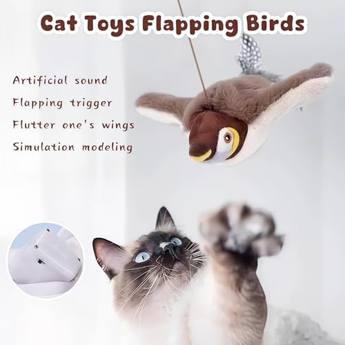 Flapping Wings Sparrow Cat Toy - Interactive Bird for Kittens & Small Dogs