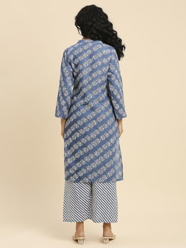 Image of RIANKSHIKA Rayon Weaved Fabric printed Round Neck Style with Buttons A-Line Kurti for Women and Girls - 3 /4 Sleeve Women's Kurta
