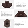 WickedFun Brown Leather Look Cowboy Hat for Men and Women – Unisex Adult Texan Cowgirl Hat Fancy Dress Party Accessory #3