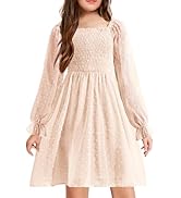 Arshiner Girl Tulle Dress Winter Long Sleeve Teen Girls Party Casual Dresses 5-14Y