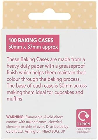 Baked with Love White Cupcake Cases, 50mm Baking Cups, Greaseproof Paper Cases for Muffins and Cupcakes, Pack of 600 (50541)