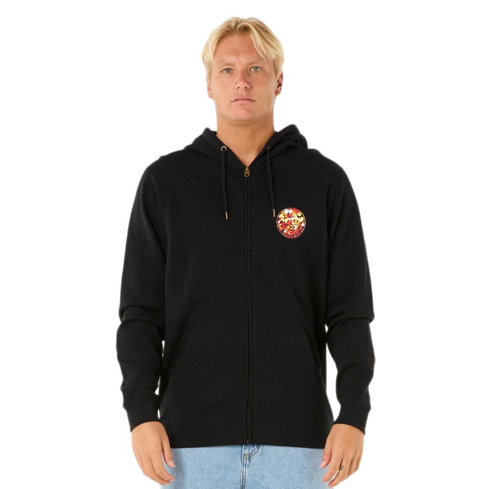 RIP CURL Mens Wettie Passage Icon Full Zip Hoodie - Black - S