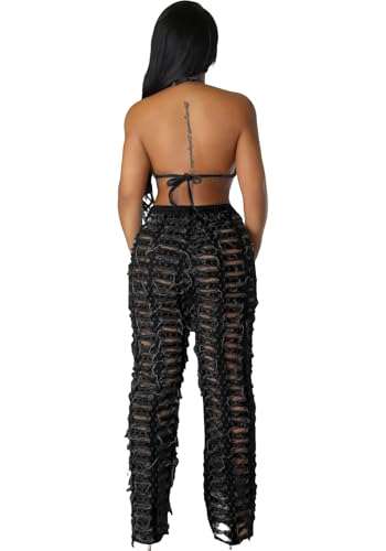 Tbahhir Ripped Jeans for Women High Waisted Distressed Cut Out Baggy Wide Leg Boyfriend Streetwear Denim Pants Trendy4